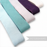 Petershams Millinery Supplies petersham ribbon multi-pack in cool tones including blue, teal, purple, and white.