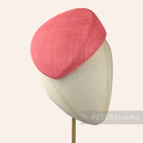 Petershams Millinery Supplies Betty sloped coral sinamay pillbox fascinator hat base
