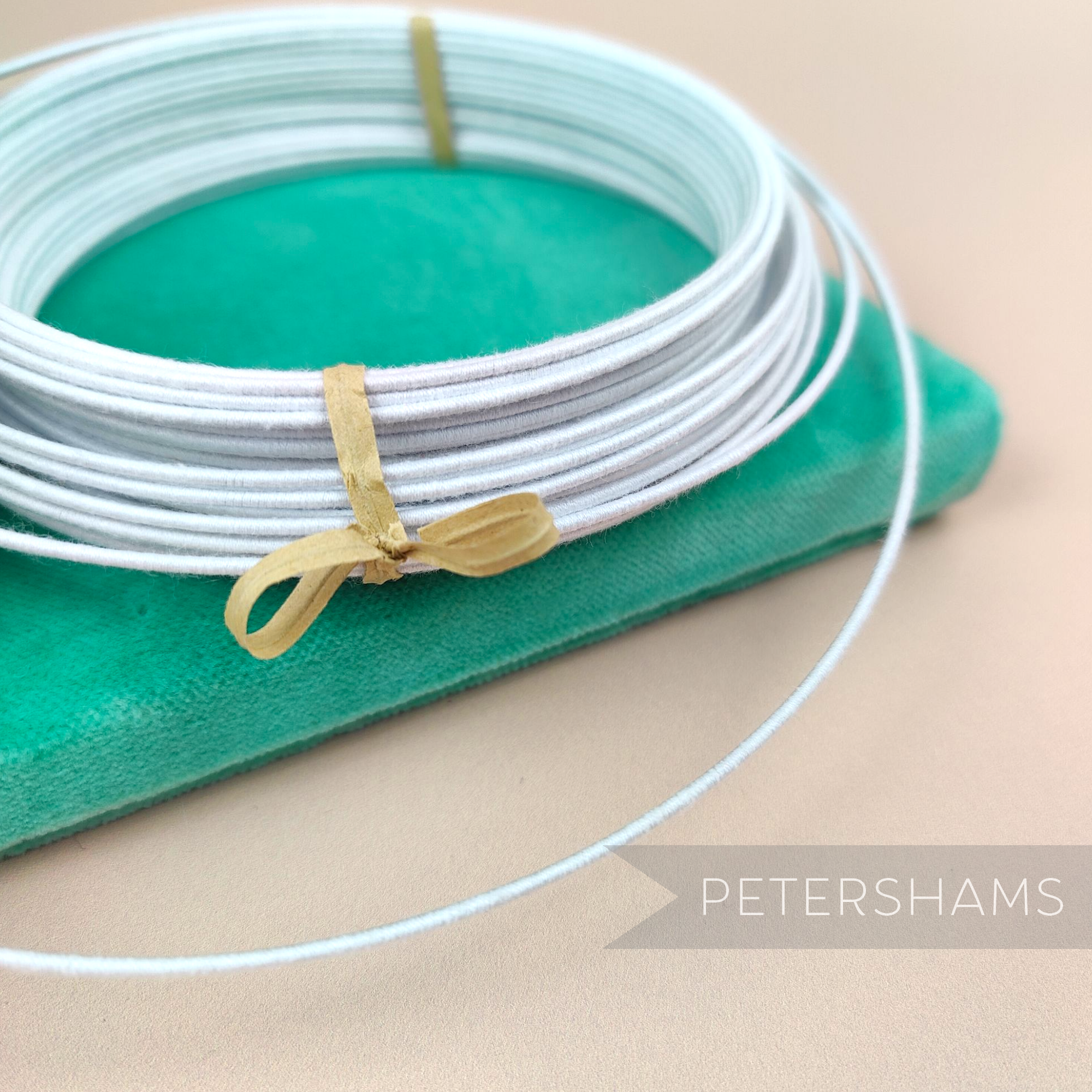Petershams Millinery Supplies 1.2mm white cotton-covered hardened steel millinery wire