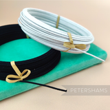 Petershams Millinery Supplies 1.2mm French cotton covered millinery wire in black and white
