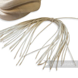 Petershams Millinery Supplies vintage rolled cotton organdie flower tails in a cream bundle for millinery trim.