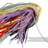Petershams Millinery Supplies vintage rolled cotton organdie flower tails in a vibrant assortment of colours.