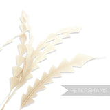 Petershams Millinery Supplies cream zig zag coque feathers for hat making and millinery projects
