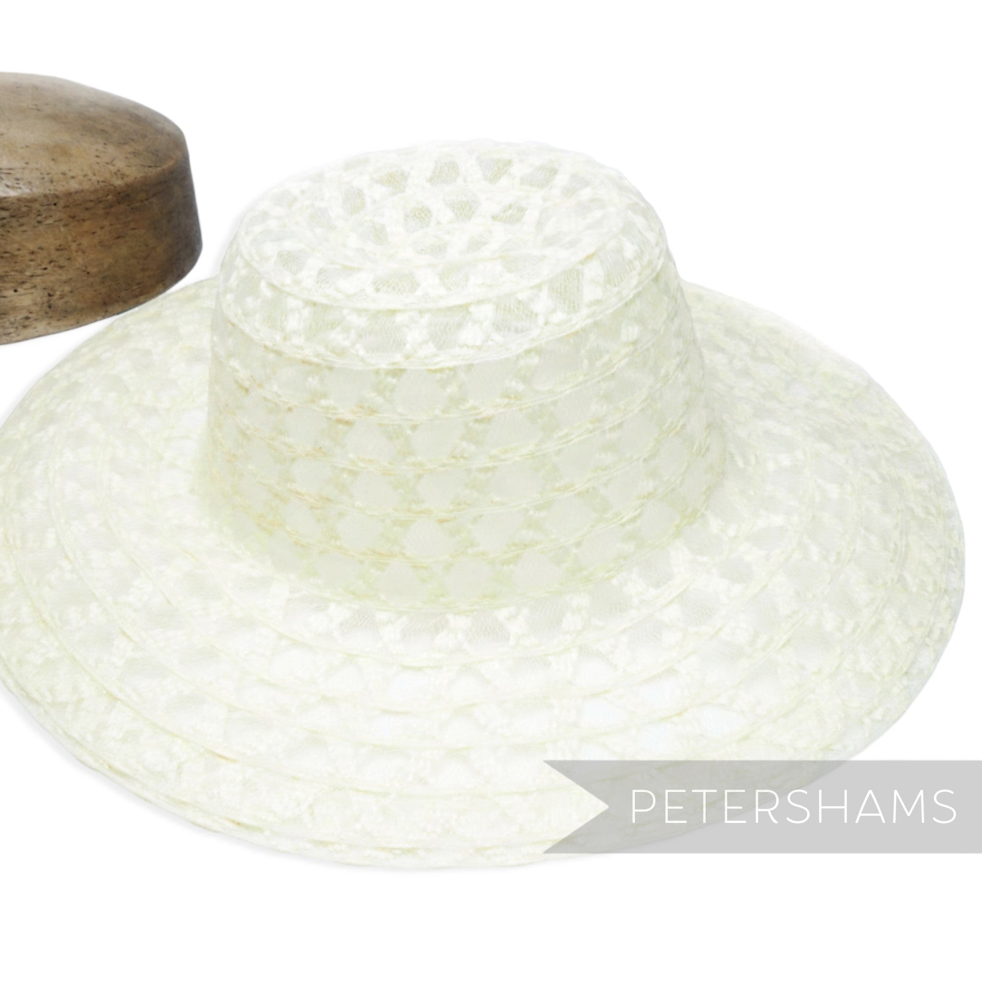 Petershams Millinery Supplies ivory zig zag threaded crinoline capeline hat body for millinery projects