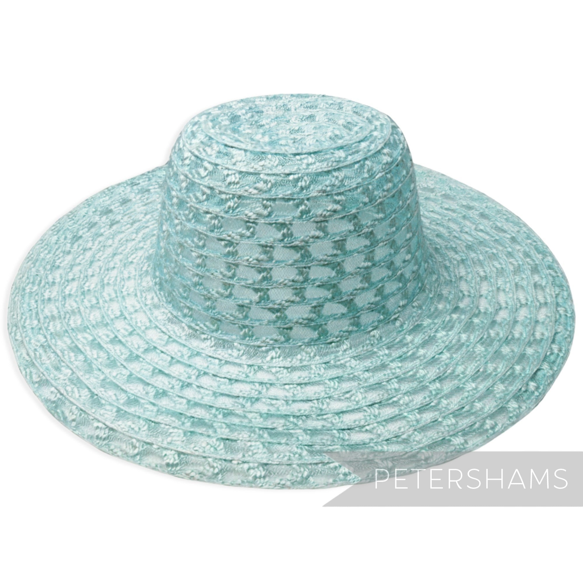 Petershams Millinery Supplies minty blue zig zag threaded crinoline capeline hat body for millinery project