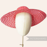 Petershams Millinery Supplies tutti frutti zig zag threaded crinoline capeline hat body on a millinery display head
