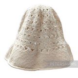 Petershams Millinery Supplies vintage natural cotton crochet mini flare hat body with open patterned crown