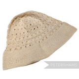 Petershams Millinery Supplies vintage natural cotton crochet mini flare hat body with open patterned crown