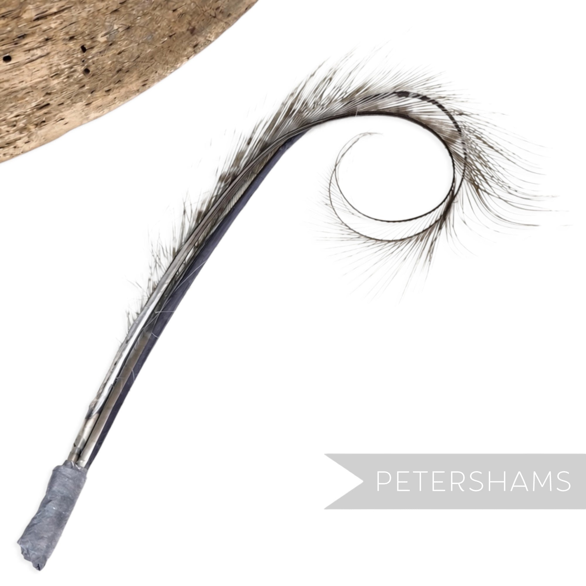 Petershams Millinery Supplies double burnt and curled pheasant feather hat mount with a wispy, delicate texture.