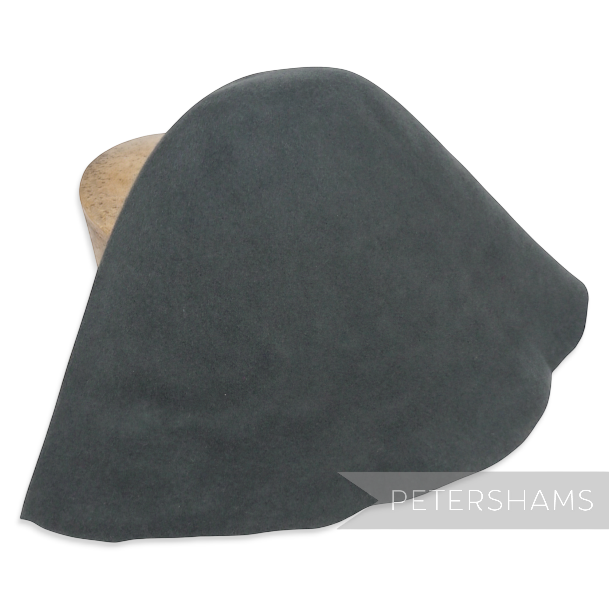 Petershams Millinery Supplies dark grey 90g wool felt cone hat body, stiffened for blocking fascinators and hats.