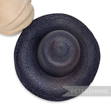 Petershams Millinery Supplies vintage dark navy toquilla straw capeline hat body with fine plait stripe pattern