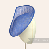 Petershams Millinery Supplies deep royal blue Diana pointed scallop sinamay fascinator hat base