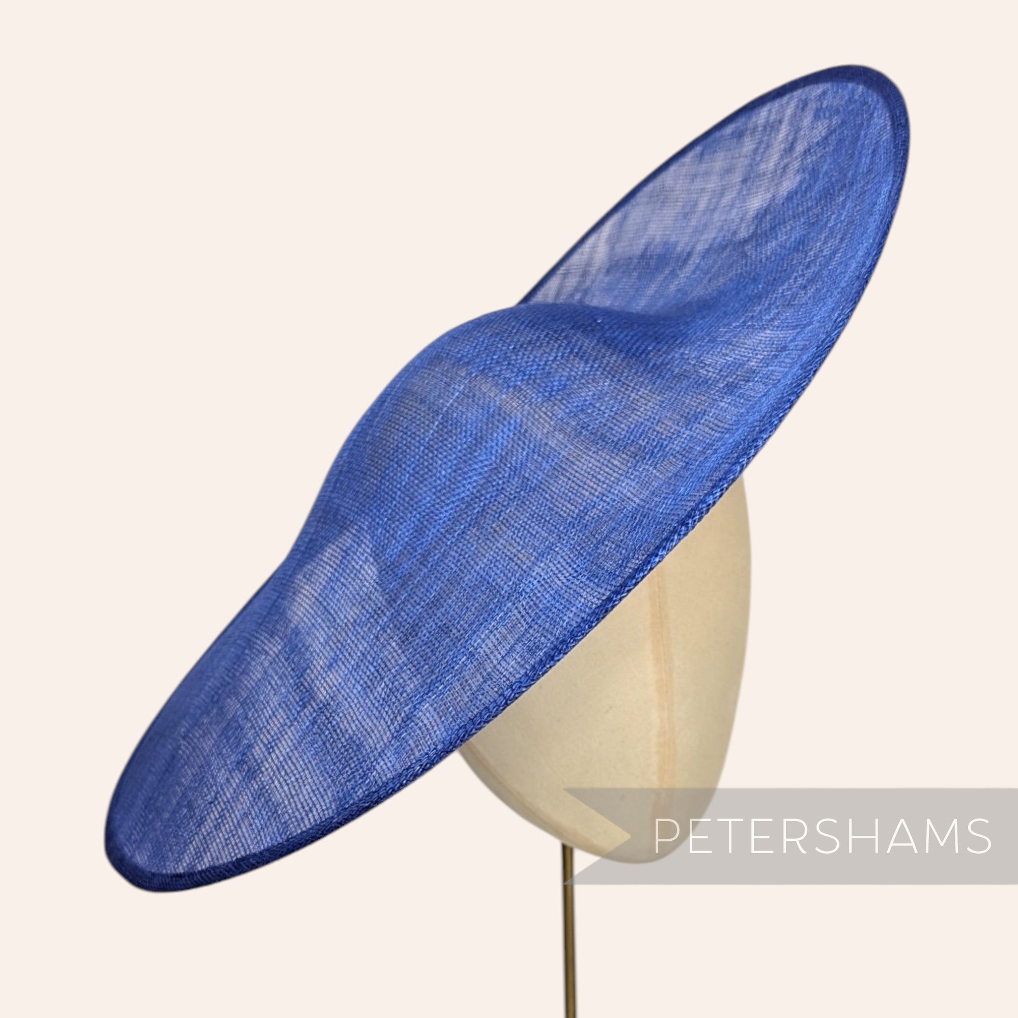 Petershams Millinery Supplies Catherine XL deep royal blue sloped sinamay fascinator hat base