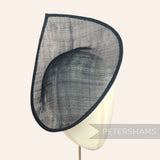 Petershams Millinery Supplies Diana black sinamay fascinator hat base with a pointed scallop edge