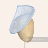 Petershams Millinery Supplies Diana powder blue sinamay fascinator hat base with a pointed scallop edge