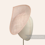 Petershams Millinery Supplies Diana light beige sinamay fascinator hat base with a pointed scallop edge