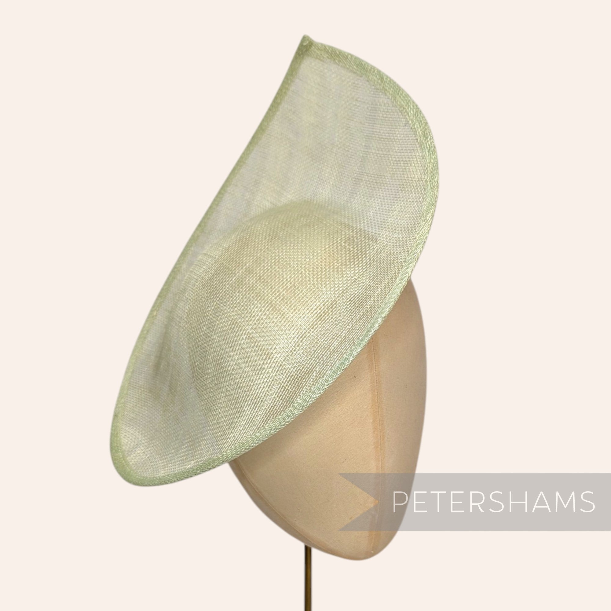 Petershams Millinery Supplies Diana pointed scallop sinamay fascinator hat base in mint green