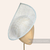 Petershams Millinery Supplies Diana pointed scallop sinamay fascinator hat base in ice grey