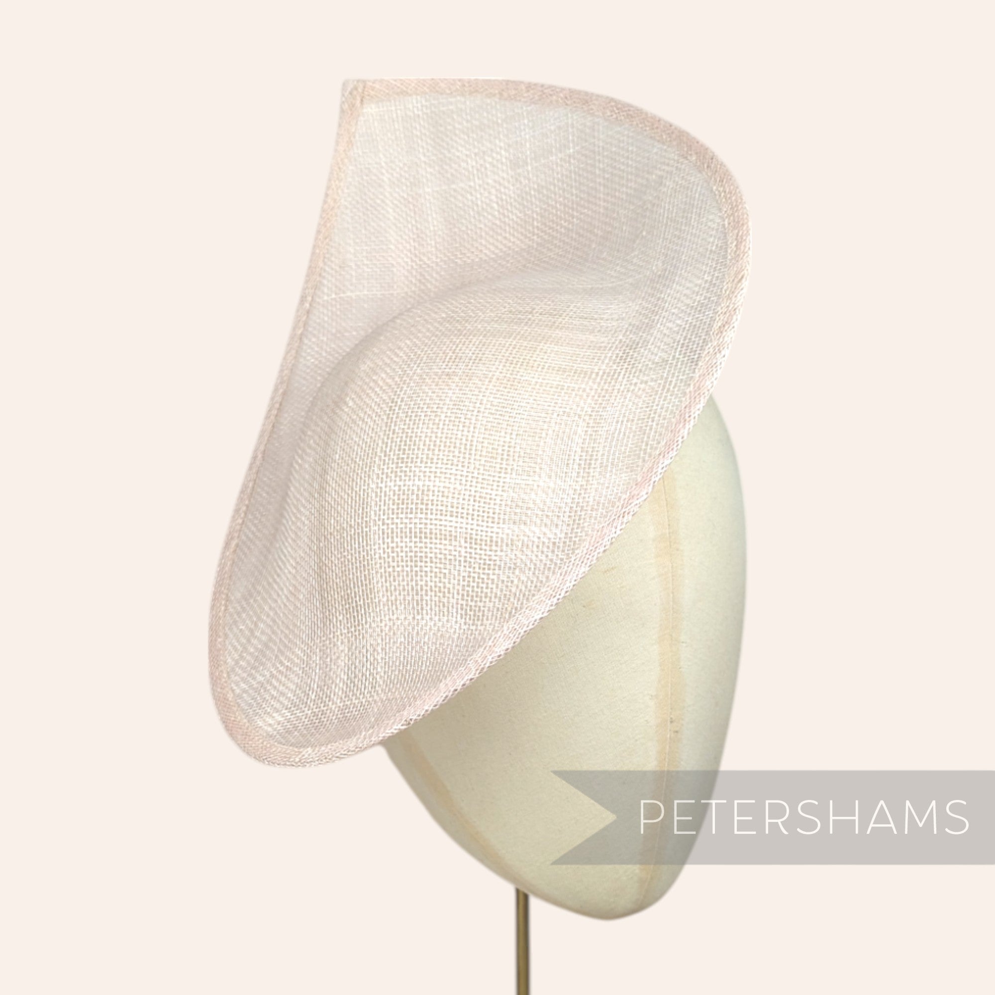 Petershams Millinery Supplies Diana pointed scallop sinamay fascinator hat base in a rose pink