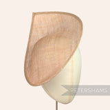 Petershams Millinery Supplies Diana 31cm toffee sinamay fascinator hat base with a pointed scallop edge