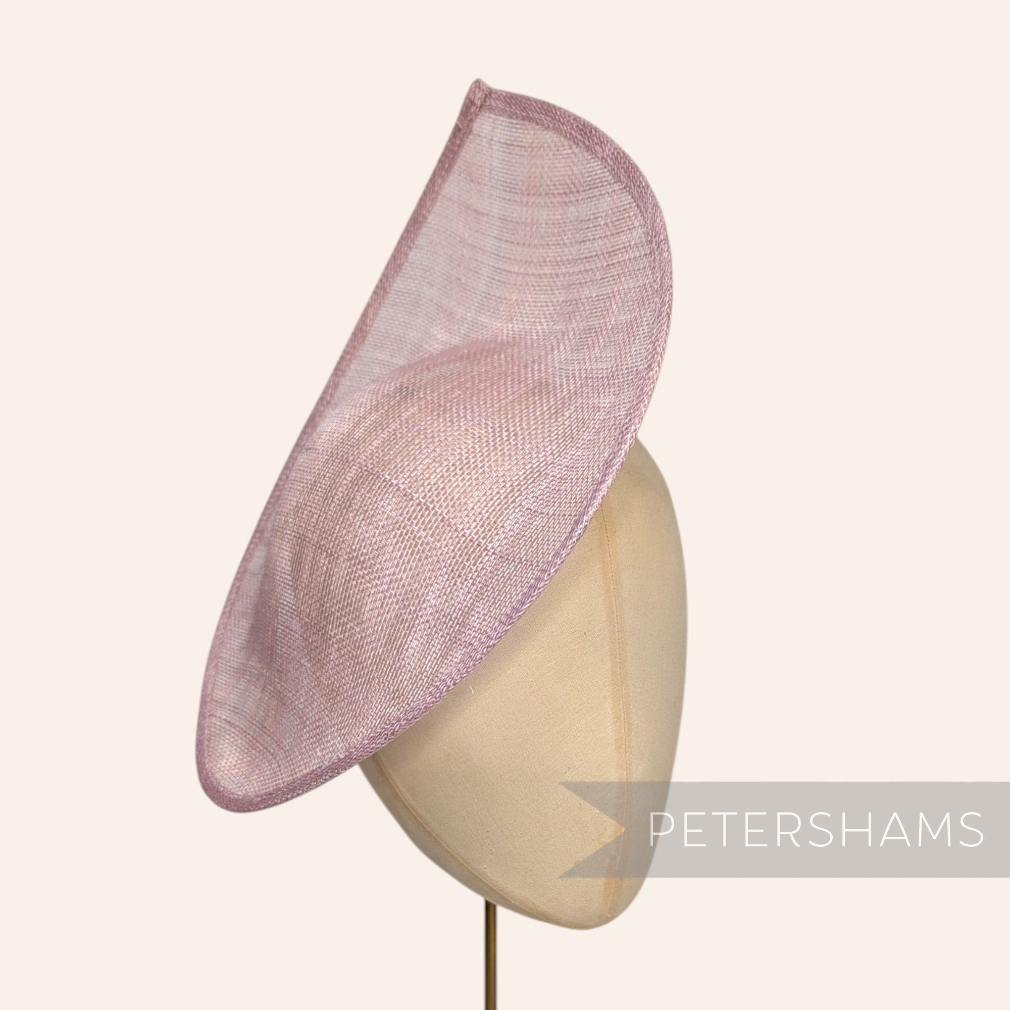Petershams Millinery Supplies Diana pointed scallop sinamay fascinator hat base in heather