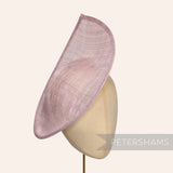 Petershams Millinery Supplies Diana pointed scallop sinamay fascinator hat base in heather