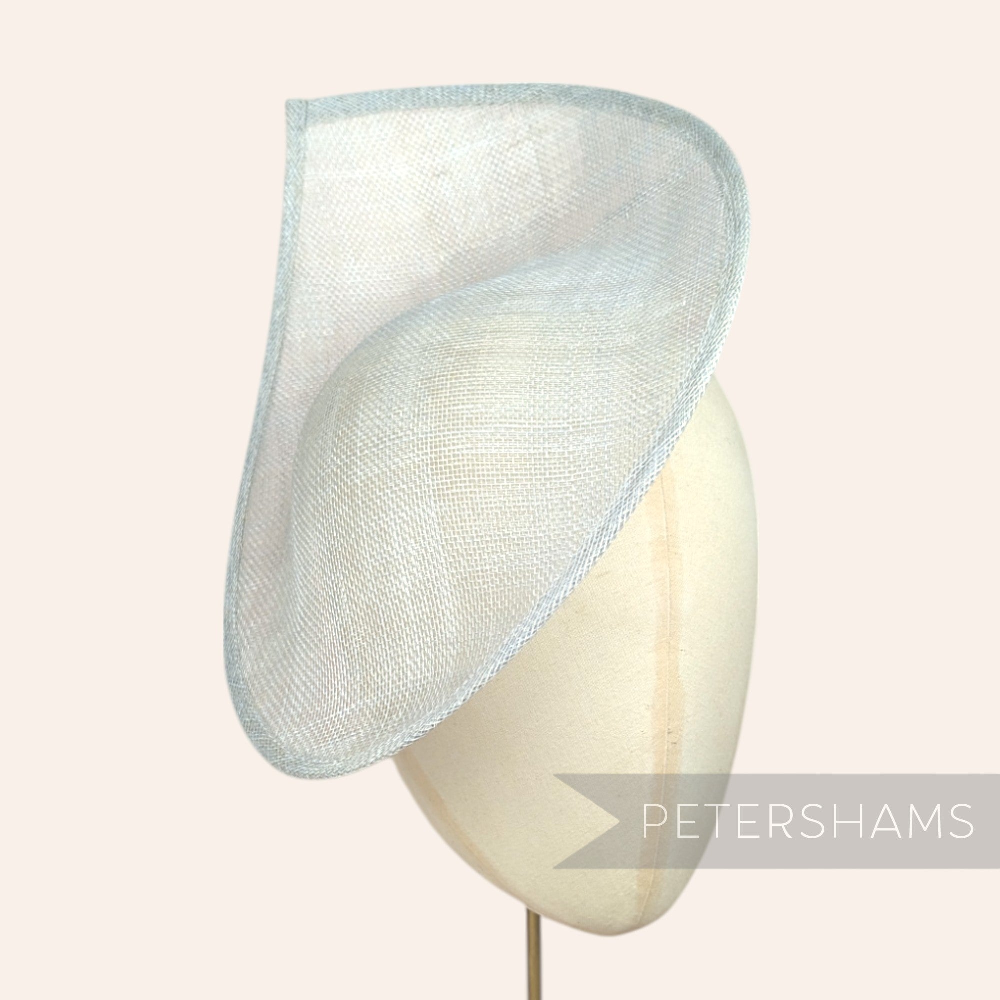 Petershams Millinery Supplies Diana pointed scallop sinamay fascinator hat base in pale grey