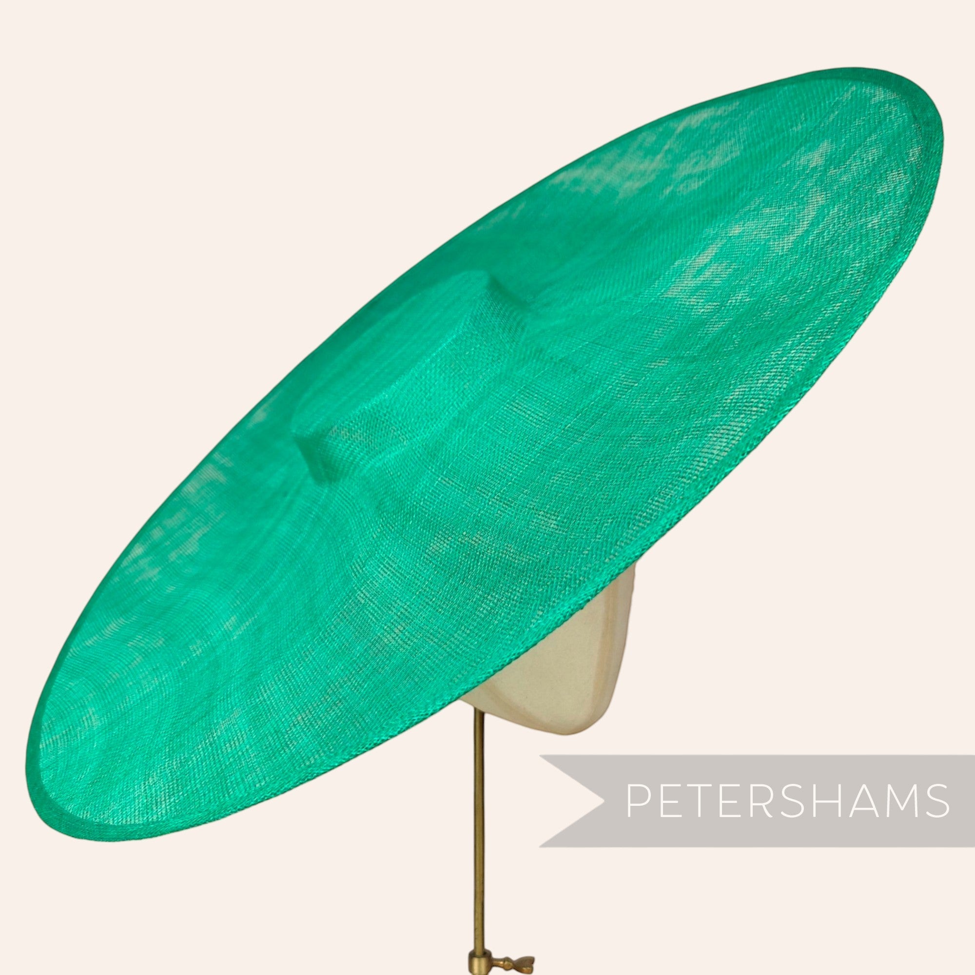 Petershams Millinery Supplies extreme emerald green sinamay cartwheel fascinator hat base