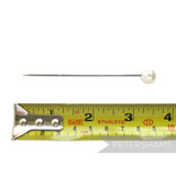 Petershams Millinery Supplies set of 12 extra long 9cm stainless steel hat pins with round acrylic bead tops in assorted colours.