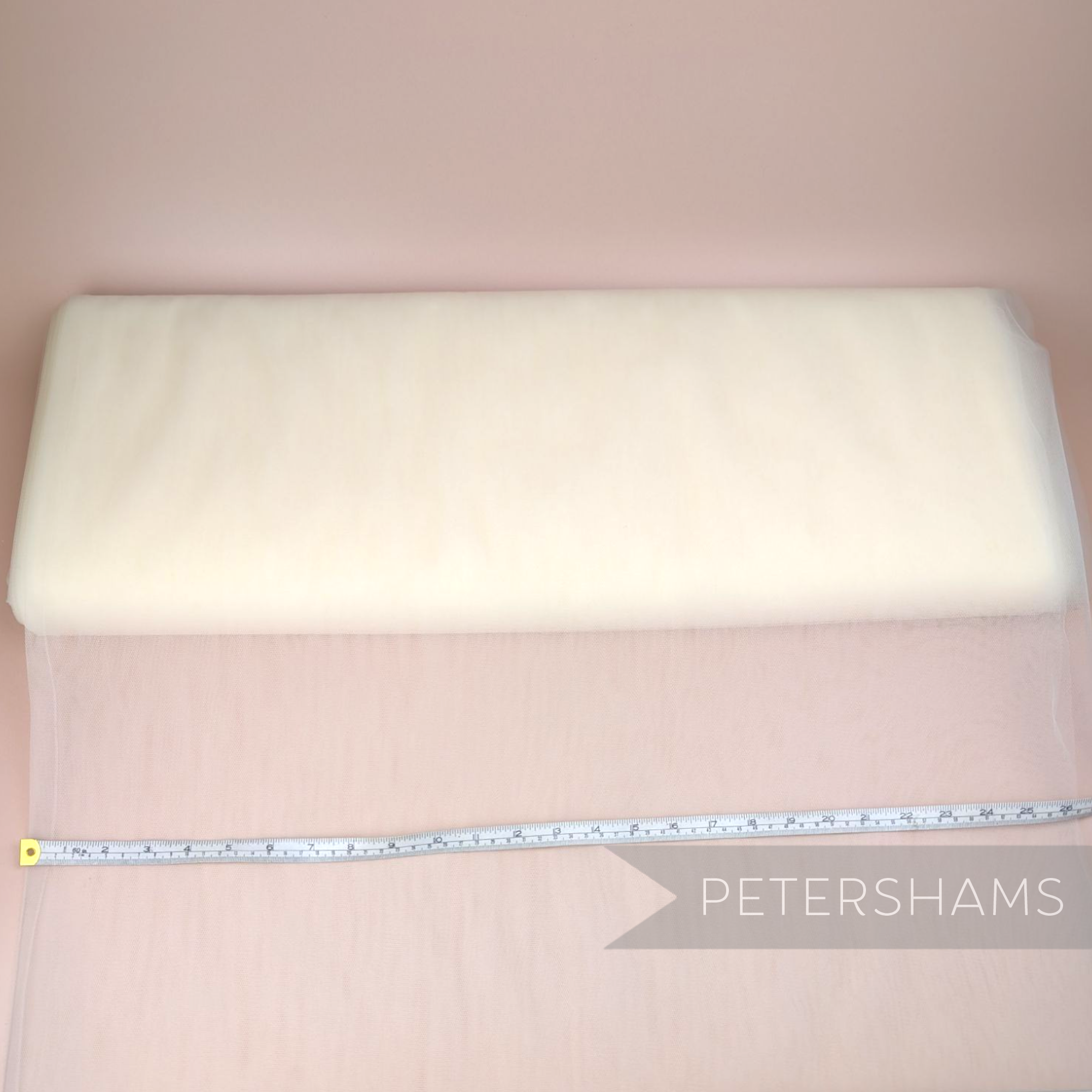 Petershams Millinery Supplies extra wide ivory nylon tulle fabric for veil making
