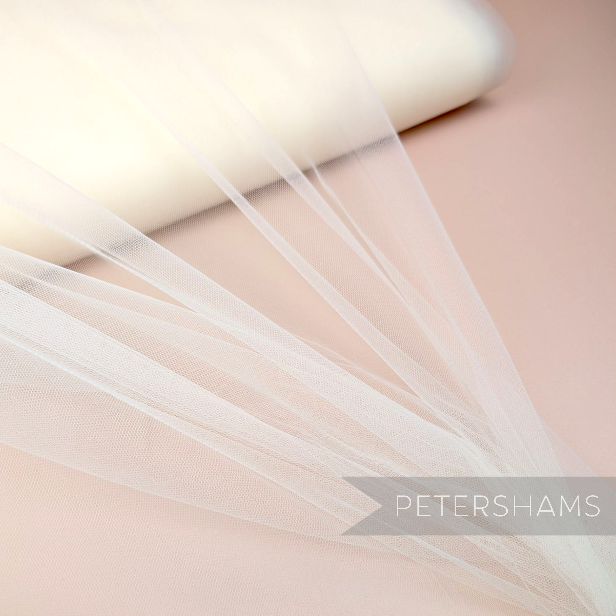 Petershams Millinery Supplies extra wide white nylon tulle fabric for veil making with medium stiffness