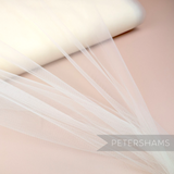 Petershams Millinery Supplies extra wide white nylon tulle fabric for veil making with medium stiffness