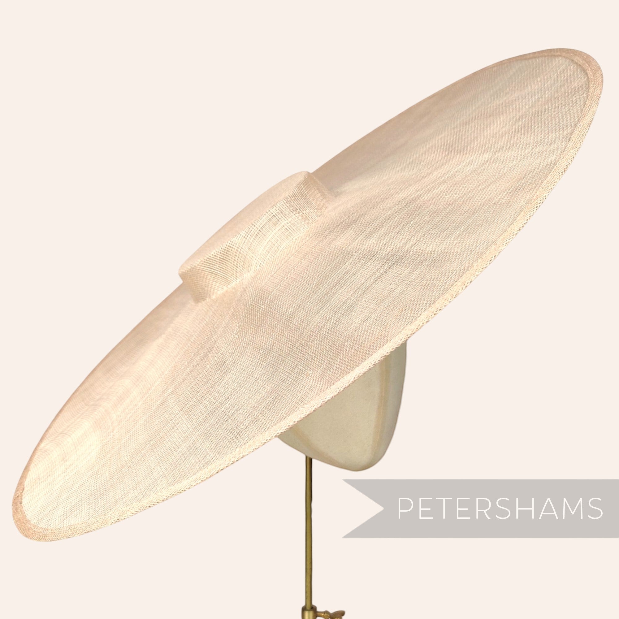 Petershams Millinery Supplies extreme cartwheel sinamay fascinator hat base in light beige