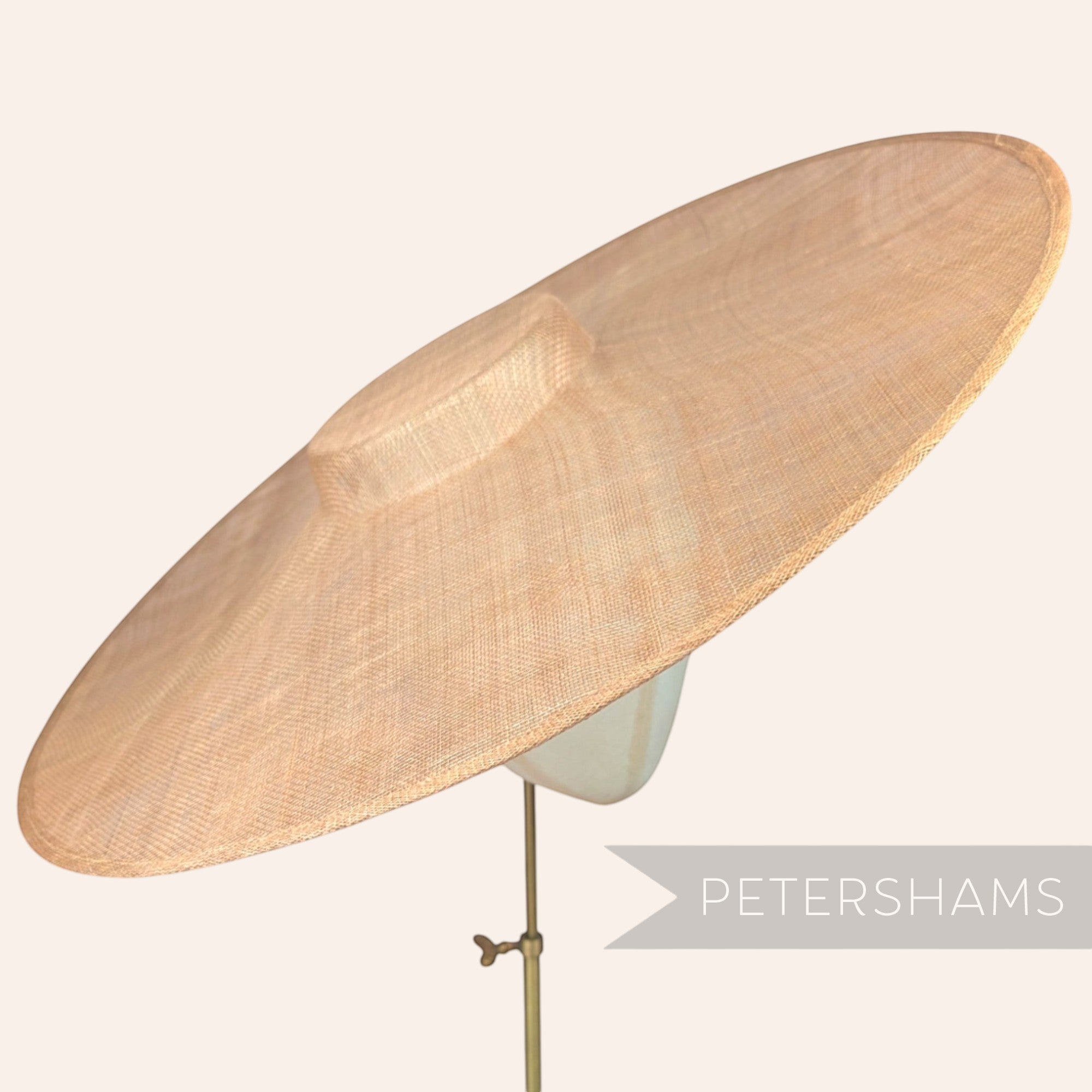 Petershams Millinery Supplies extreme cartwheel sinamay fascinator hat base in toffee