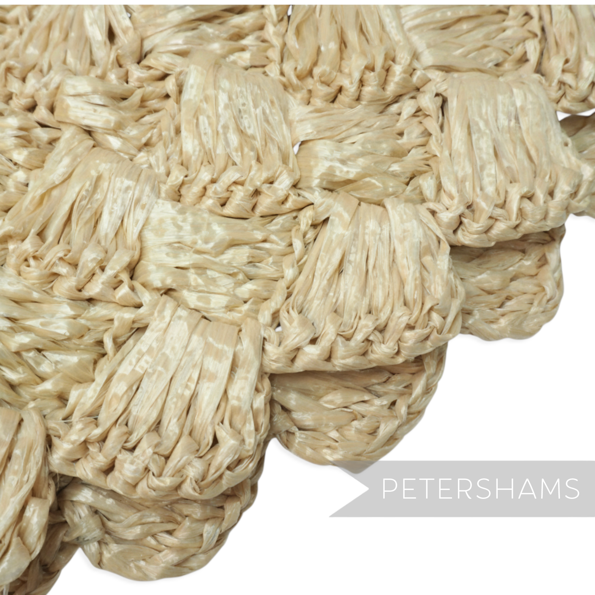 Petershams Millinery Supplies faux straw capeline hat body with a decorative scalloped edge in a natural beige tone.