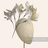 Petershams Millinery Supplies extra large Lady Amherst and goose feather flower hat mount