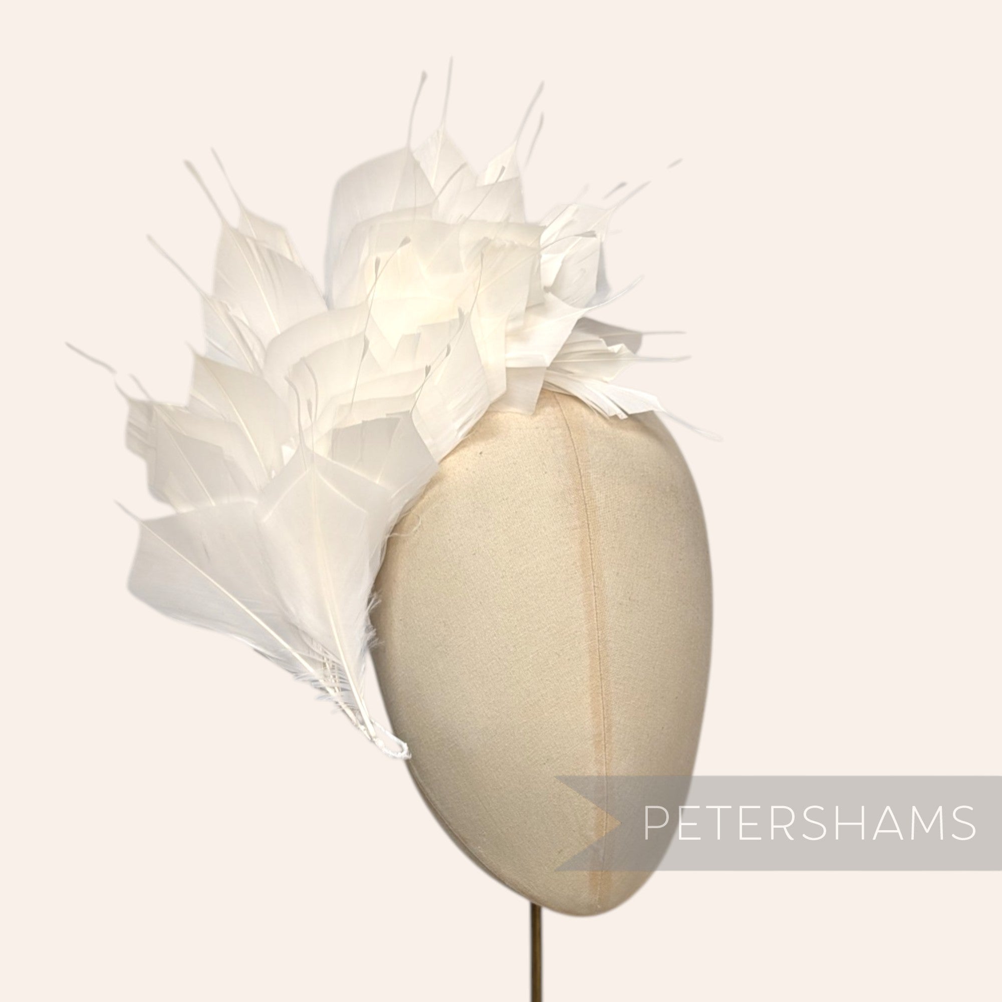 Petershams Millinery Supplies large spiky goose feather wired hat mount