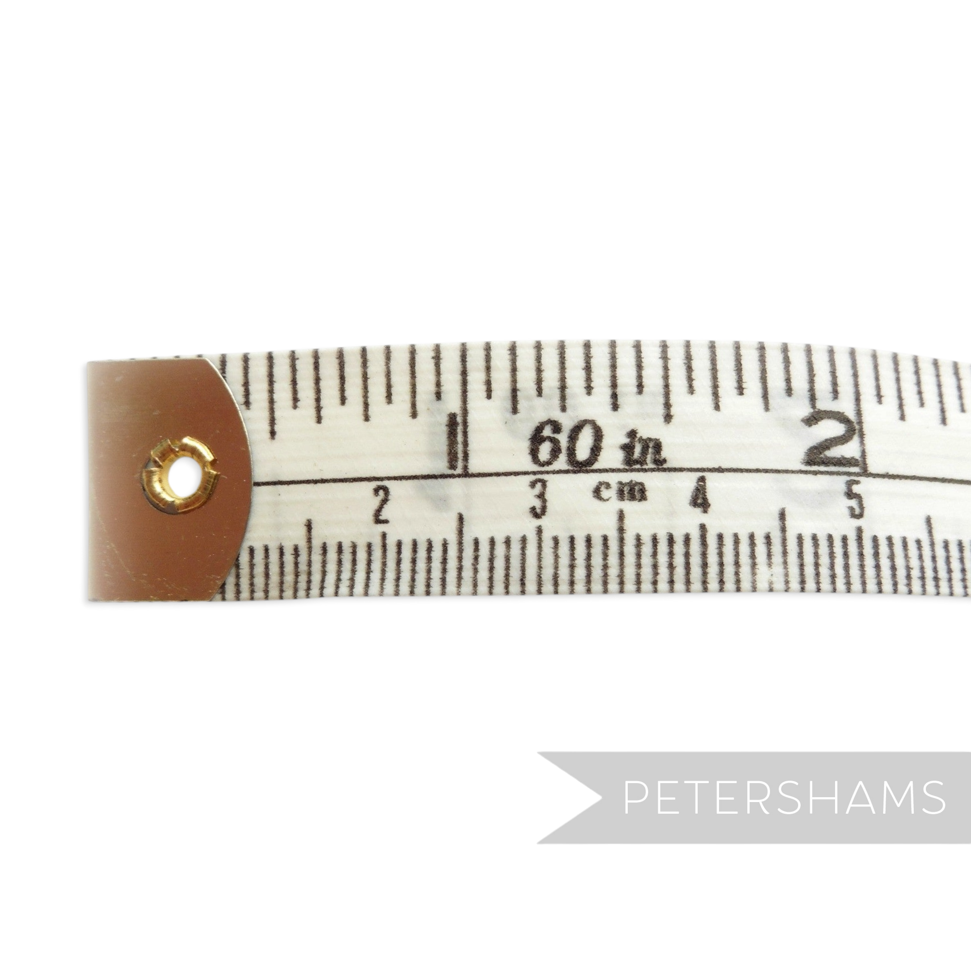 Petershams Millinery Supplies 60 inch fiberglass tape measure with imperial and metric markings