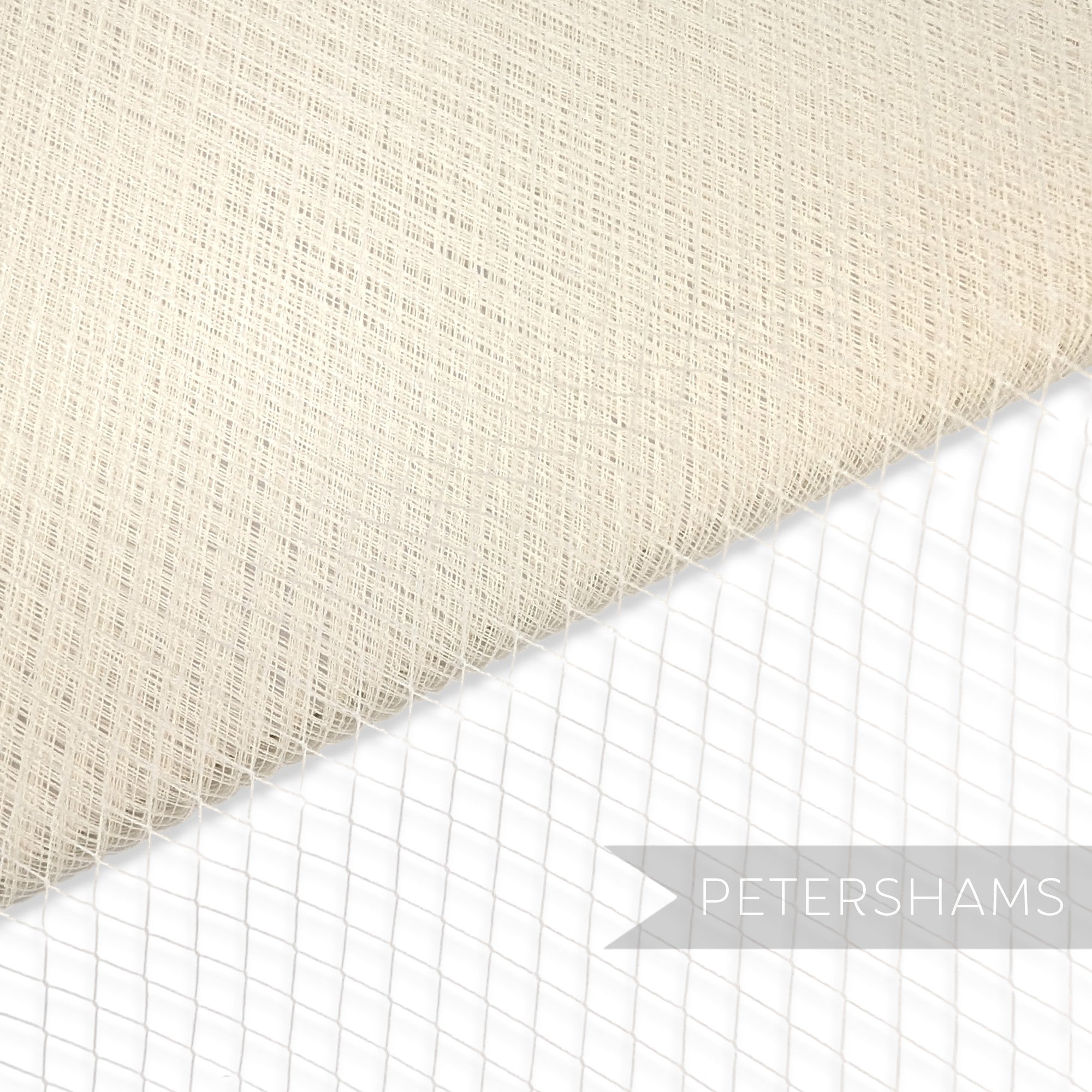 Petershams Millinery Supplies fine weave veiling with 5mm diamonds and scalloped edge for wedding veils and hats