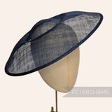 Petershams Millinery Supplies Charlotte 35cm french navy blue sinamay saucer fascinator hat base