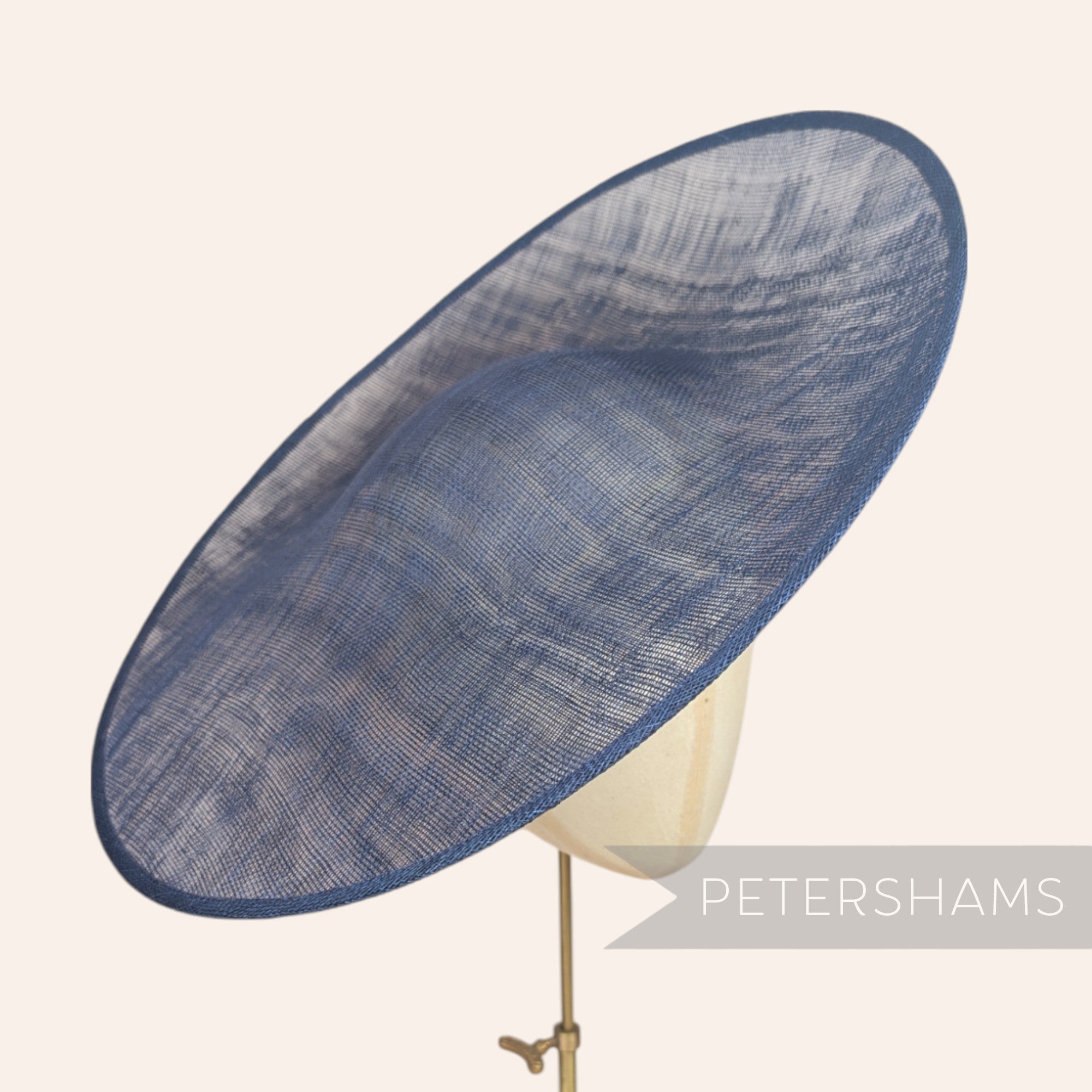 Petershams Millinery Supplies Catherine XL sloped french navy blue sinamay fascinator hat base