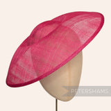 Petershams Millinery Supplies Charlotte extra large 35cm fuchsia pink sinamay saucer fascinator