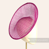Petershams Millinery Supplies Amanda lattice weave sinamay fascinator base in vibrant pink