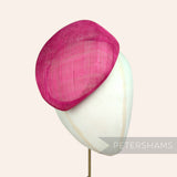 Petershams Millinery Supplies Betty sloped fuchsia pink sinamay pillbox fascinator hat base