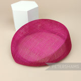 Petershams Millinery Supplies Betty sloped fuchsia sinamay pillbox fascinator hat base for millinery projects