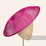Petershams Millinery Supplies Charlotte extra large fuchsia pink sinamay saucer fascinator hat base
