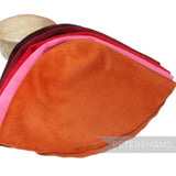 Petershams Millinery Supplies extra large double faced peachbloom fur felt hat cones in various warm shades