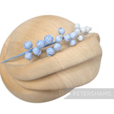 Petershams Millinery Supplies Giselle light blue silk rosebud wired stem for fascinators and hat making