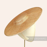 Petershams Millinery Supplies metallic toffee gold lurex sinamay cartwheel fascinator hat base