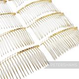 Petershams Millinery Supplies 8.5cm gold plated metal hair combs for bridal accessories and millinery